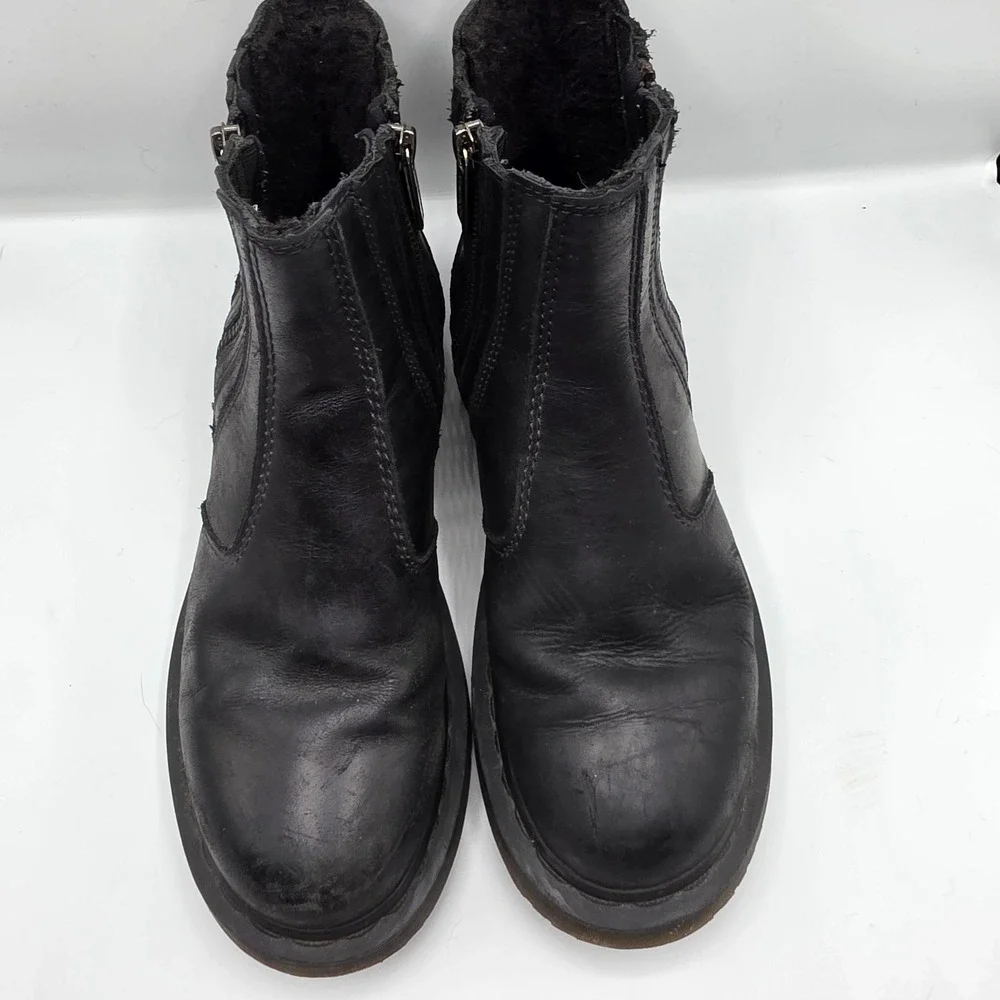 Dr. Martens Womens Black Leather Double Zip Ankle Boots Bouncing Soles Boots 8‎